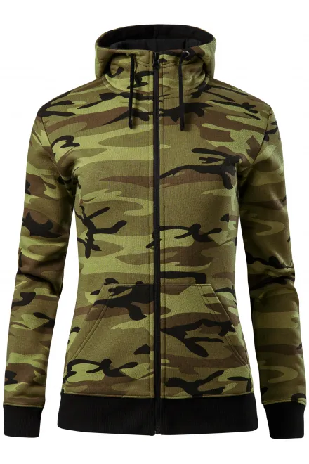 Camouflage damessweatshirt - camouflage groen, XS