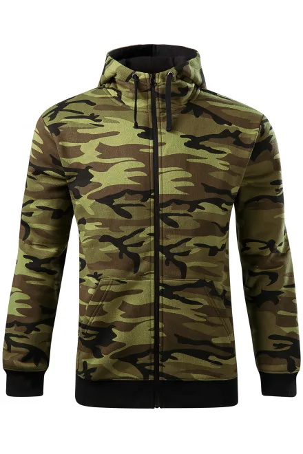 Camouflage-sweatshirt voor heren - camouflage groen, L