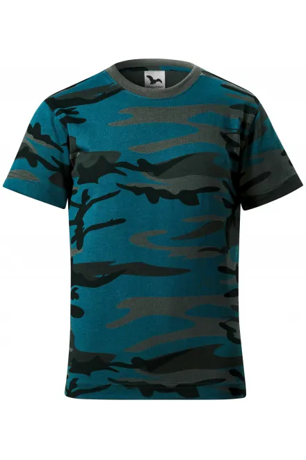 Camouflage T-shirt voor kinderen - camouflageblauw, 158 cm / 12 jaar
