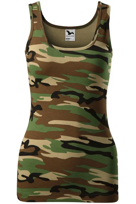 Camouflage tanktop voor dames - camouflage bruin, XS