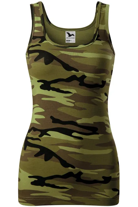 Camouflage tanktop voor dames - camouflage groen, XS