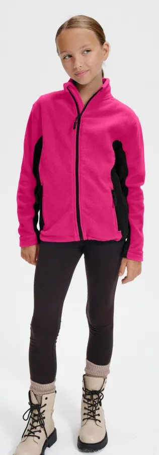 Contrasterend fleecejack voor kinderen, purper Contrasterend fleecejack voor kinderen, purper