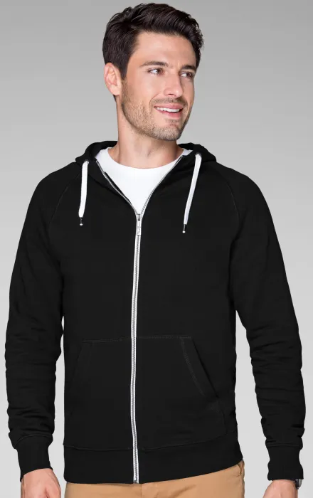 Contrasterend sweatshirt voor heren met capuchon, zwart