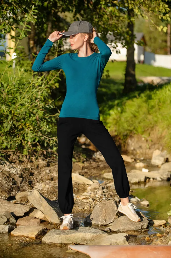 Dames joggingbroek met zakken, zwart Dames joggingbroek met zakken, zwart