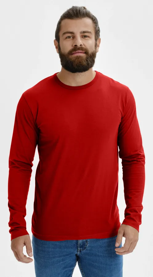 Heren T-shirt met lange mouwen, rood Heren T-shirt met lange mouwen, rood