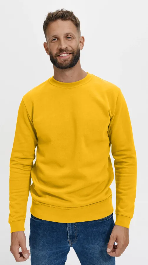 Heren/kinder sweatshirt over het hoofd, zonder capuchon, geel Heren/kinder sweatshirt over het hoofd, zonder capuchon, geel