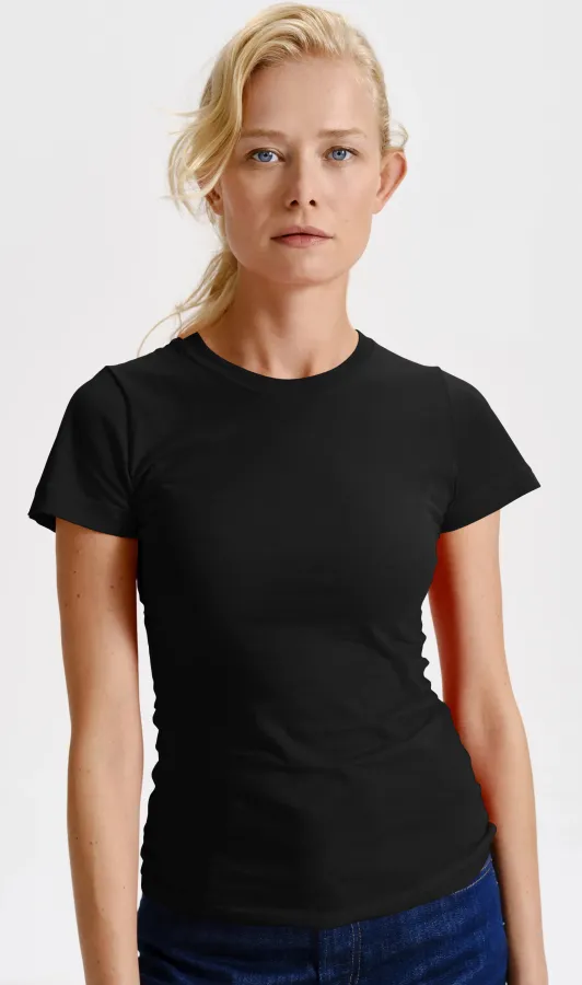 Klassiek dames T-shirt, zwart Klassiek dames T-shirt, zwart