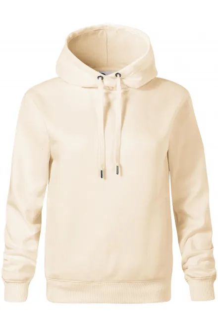 Comfortabel damessweatshirt met capuchon - amandel, XS