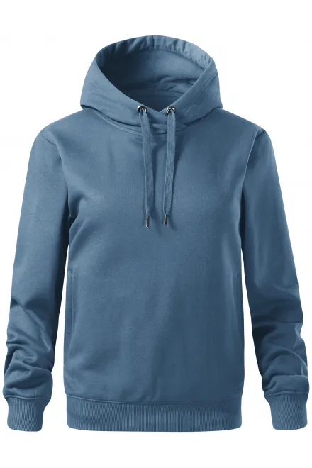 Comfortabel damessweatshirt met capuchon - denim, XS