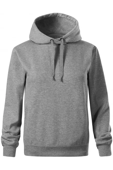 Comfortabel damessweatshirt met capuchon - donkergrijs marmer, XS