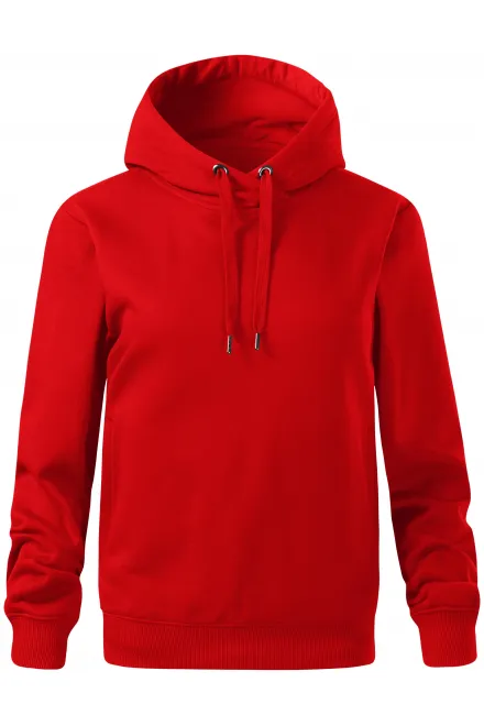 Comfortabel damessweatshirt met capuchon - rood, XS