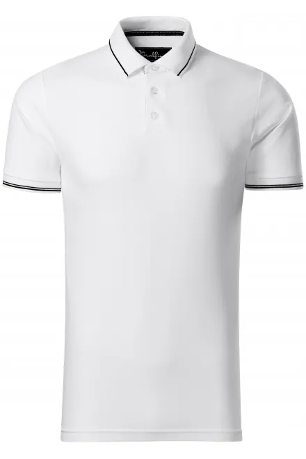 Contrasterend poloshirt voor heren - witte, S