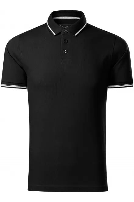Contrasterend poloshirt voor heren - zwart, S