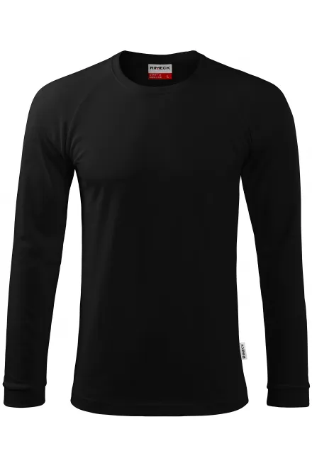 Contrasterend T-shirt voor heren met lange mouwen - zwart, 2XL