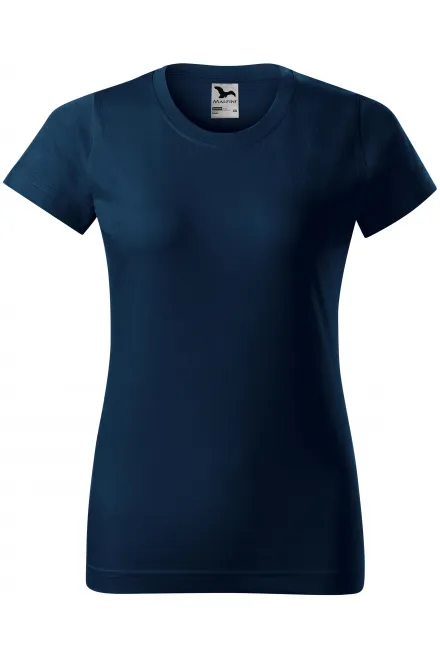 Dames eenvoudig T-shirt - donkerblauw, XS
