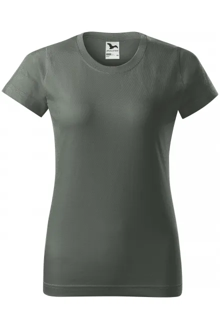 Dames eenvoudig T-shirt - donkere leisteen, XS