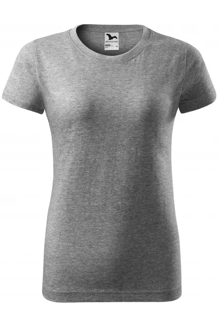 Dames eenvoudig T-shirt - donkergrijs marmer, XS