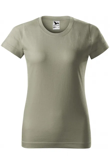 Dames eenvoudig T-shirt - helder kaki, XS
