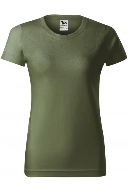 Dames eenvoudig T-shirt - khaki, XS