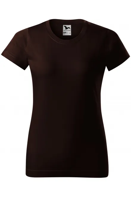 Dames eenvoudig T-shirt - koffie, XS