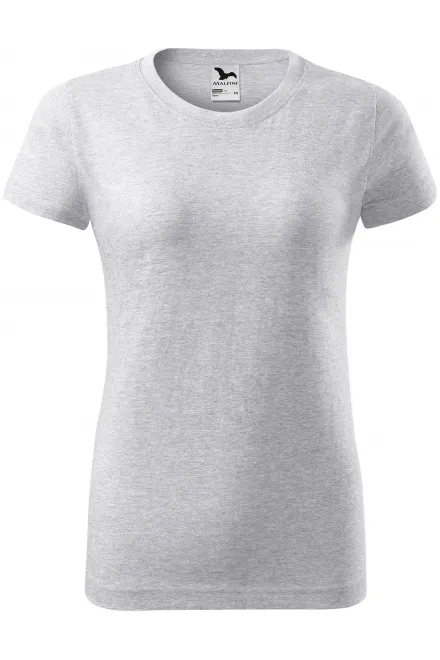 Dames eenvoudig T-shirt - lichtgrijs marmer, XS