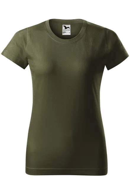 Dames eenvoudig T-shirt - military, XS
