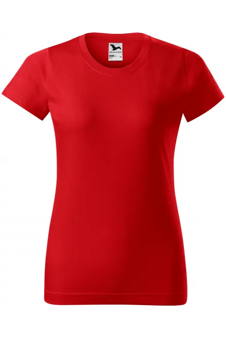 Dames eenvoudig T-shirt - rood, XS