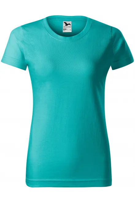 Dames eenvoudig T-shirt - smaragdgroen, XS