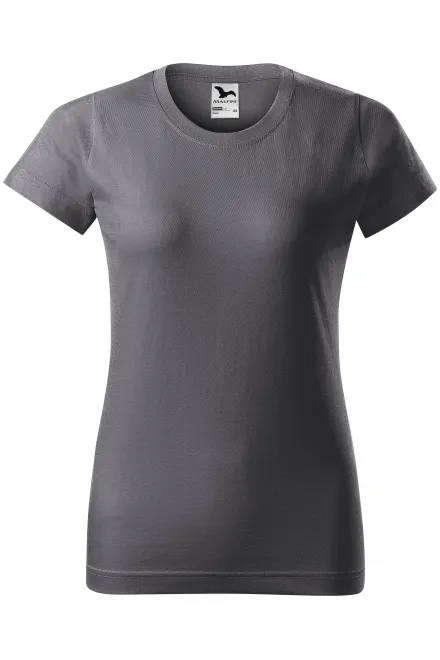 Dames eenvoudig T-shirt - staal grijs, XS