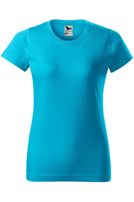 Dames eenvoudig T-shirt - turkoois, XS