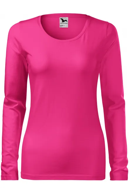 Dames nauwsluitend T-shirt met lange mouwen - purper, XS