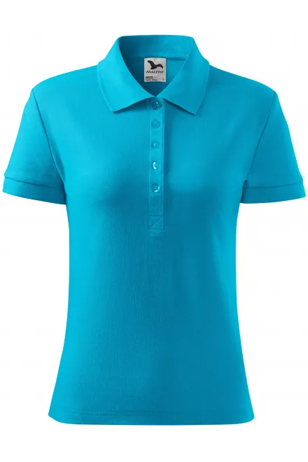 Dames poloshirt - turkoois, L