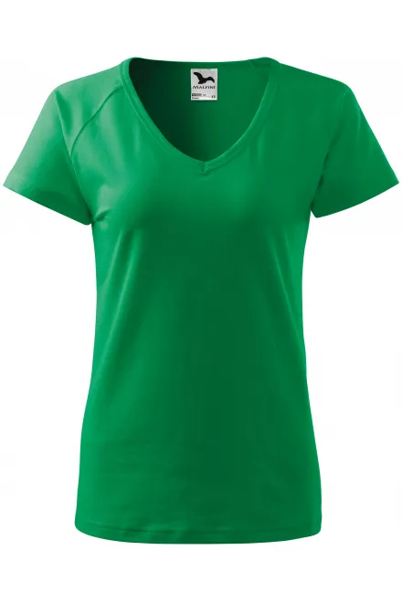 Dames slim fit T-shirt met raglanmouwen - gras groen, L