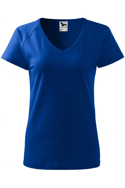 Dames slim fit T-shirt met raglanmouwen - koningsblauw, L