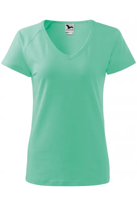 Dames slim fit T-shirt met raglanmouwen - munt, L