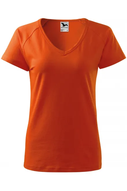 Dames slim fit T-shirt met raglanmouwen - oranje, L
