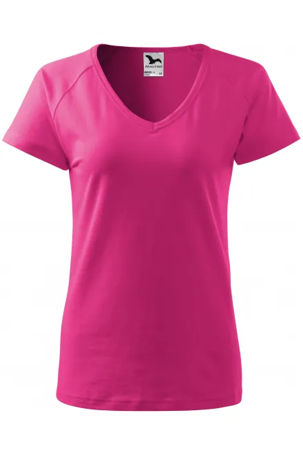 Dames slim fit T-shirt met raglanmouwen - purper, L