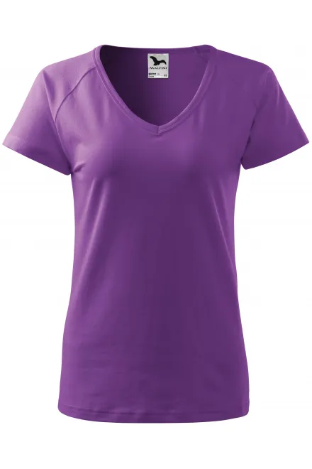 Dames slim fit T-shirt met raglanmouwen - purper, L