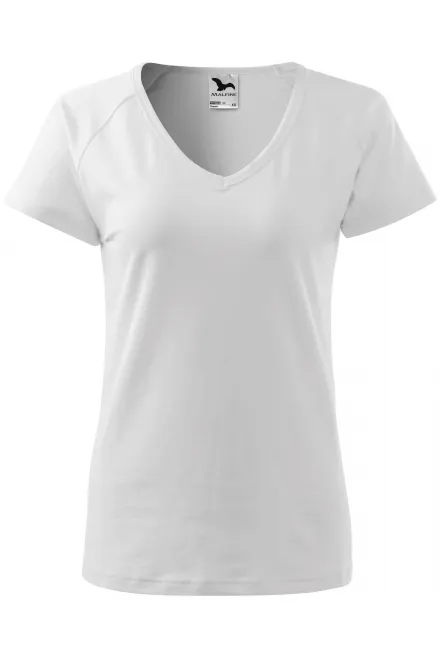 Dames slim fit T-shirt met raglanmouwen - witte, L