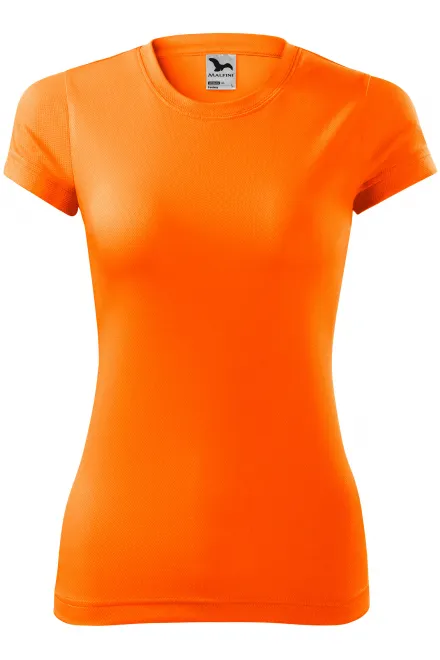 Dames sport T-shirt - neon oranje, M
