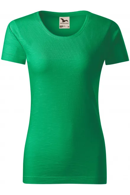 Dames T-shirt, gestructureerd biologisch katoen - gras groen, M