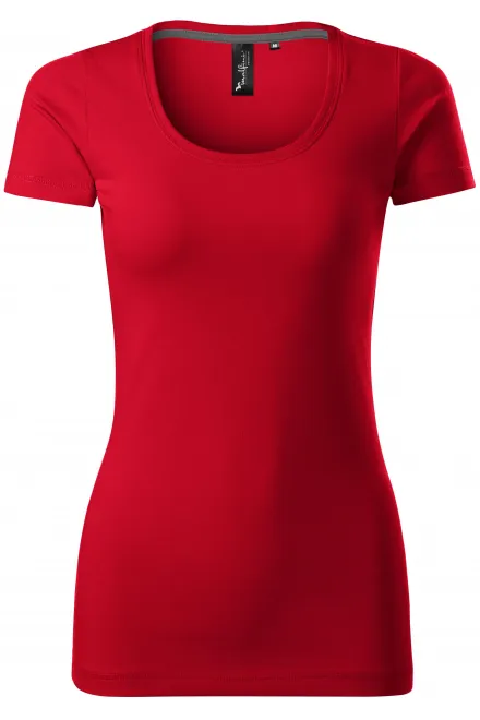 Dames T-shirt met decoratieve stiksels - formula red, XS