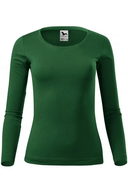 Dames T-shirt met lange mouwen - fles groen, XS