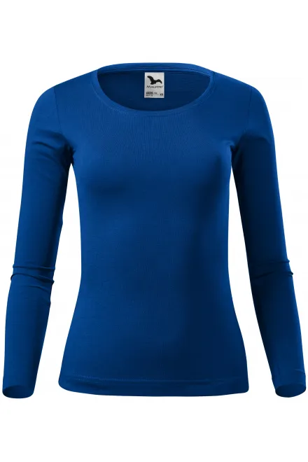 Dames T-shirt met lange mouwen - koningsblauw, XS