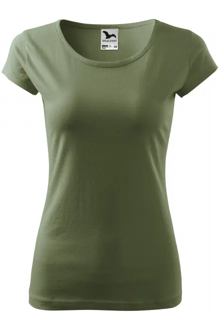 Dames T-shirt met zeer korte mouwen - khaki, L