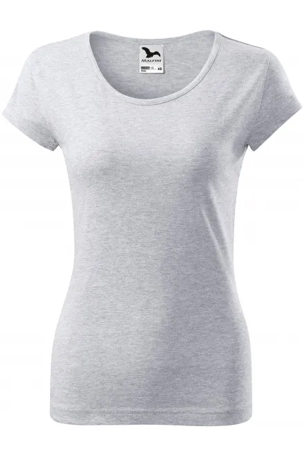 Dames T-shirt met zeer korte mouwen - lichtgrijs marmer, L