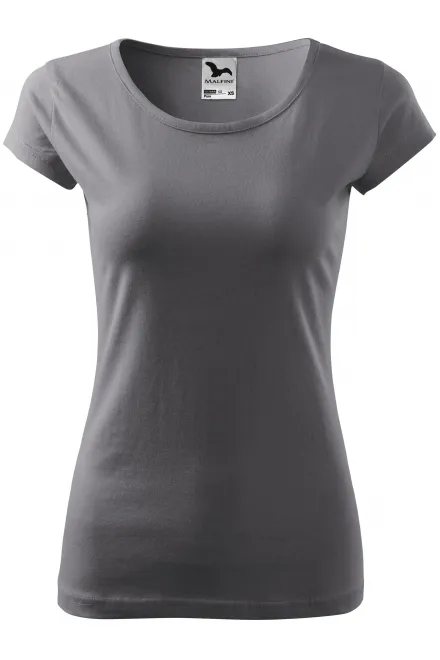 Dames T-shirt met zeer korte mouwen - staal grijs, L