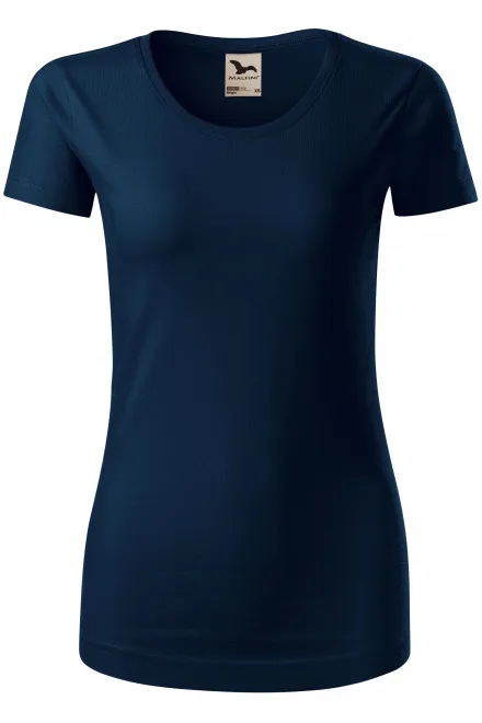 Dames T-shirt van biologisch katoen - donkerblauw, L