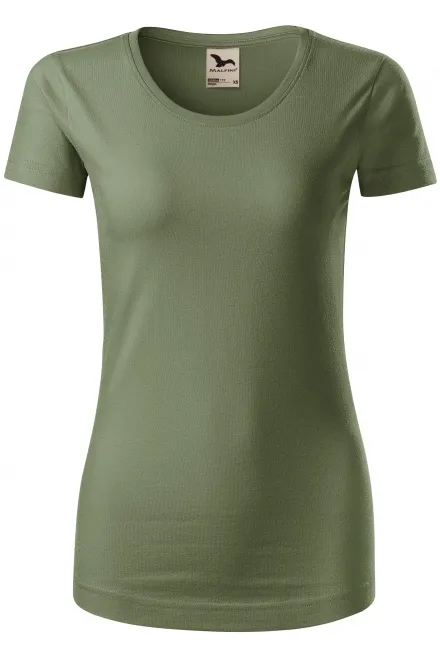 Dames T-shirt van biologisch katoen - khaki, L