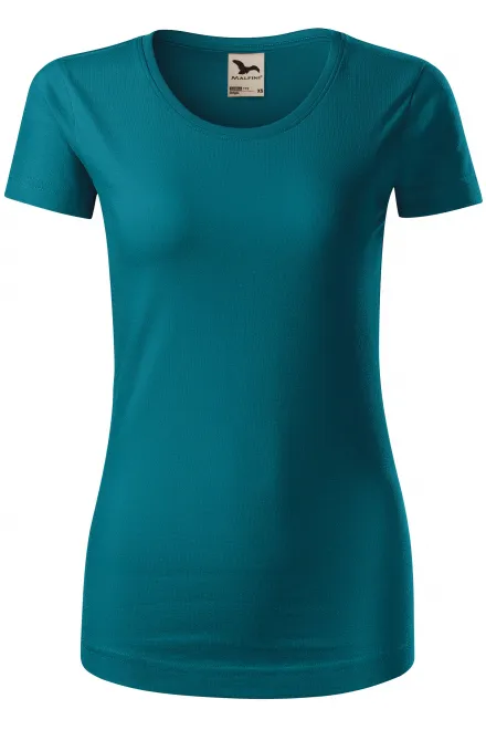 Dames T-shirt van biologisch katoen - petrol blue, L